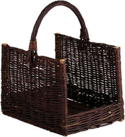 Rustic Wicker Log Basket with Handle – Indoor Firewood Storage 50x35x33cm