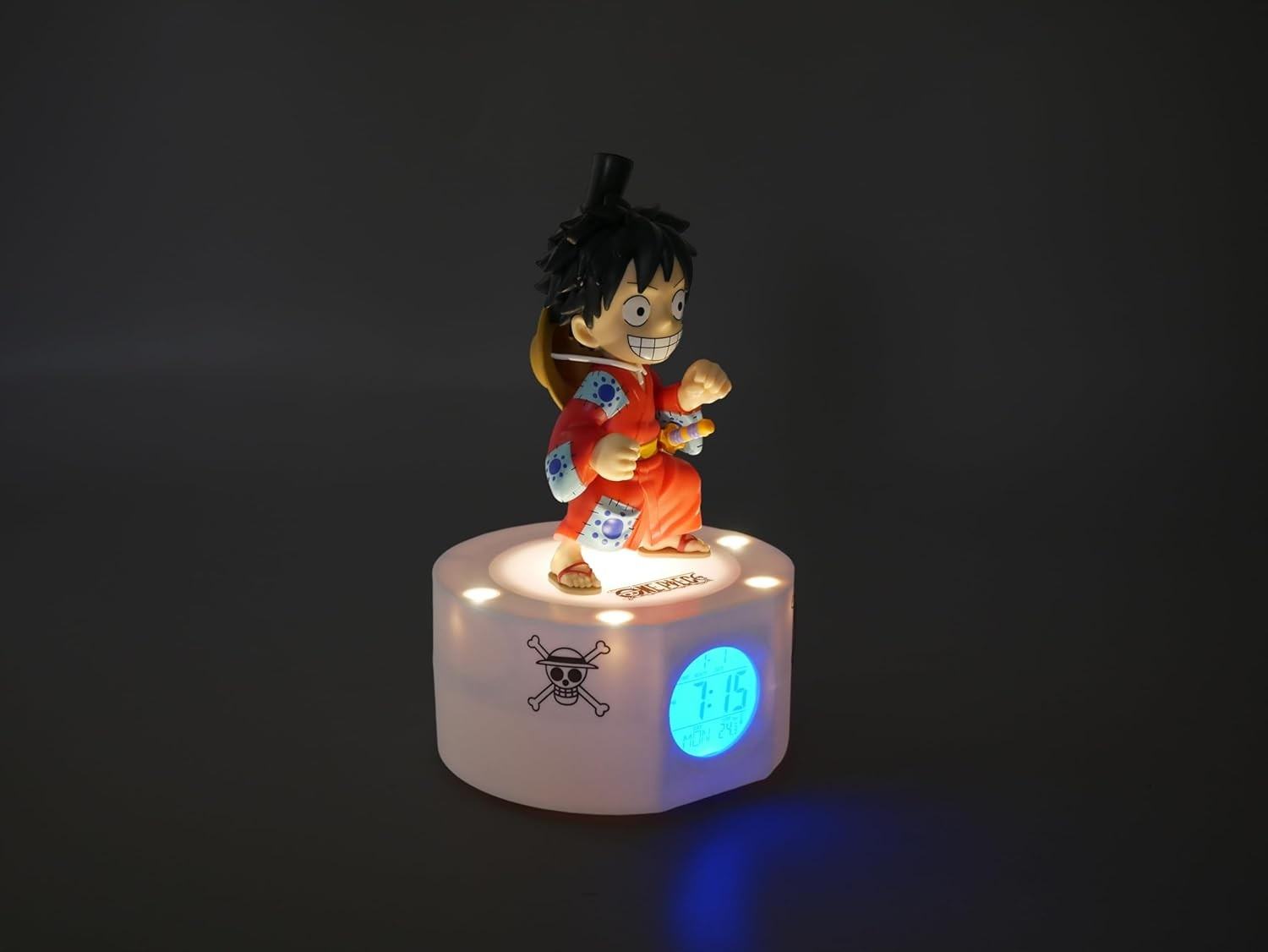 Anime Pirate LED Alarm Clock Yellow Light Up Desk Bedside Gift Figure
