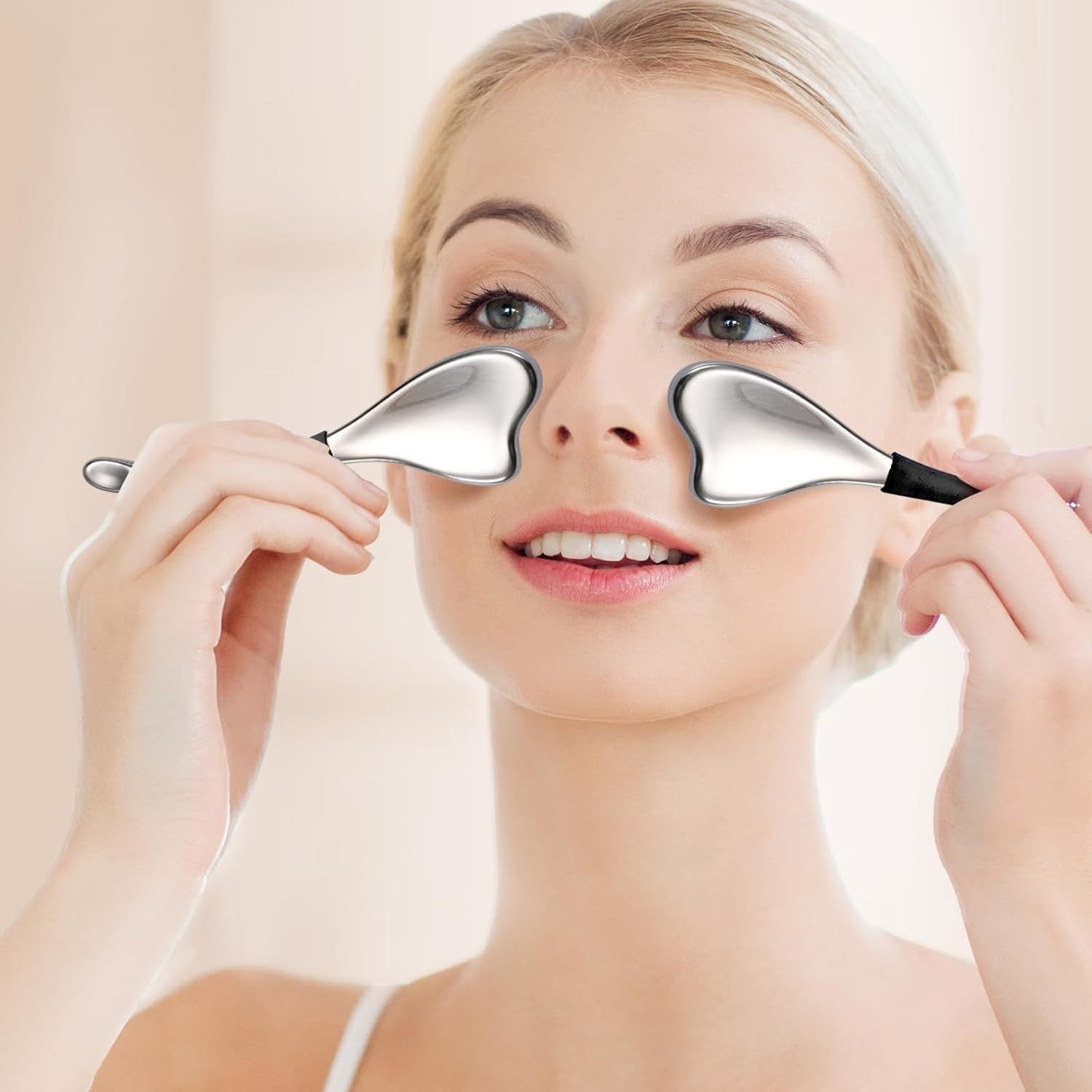 3 in 1 Cryo Gua Sha Ice Roller Stainless Steel Facial Sculpting Set