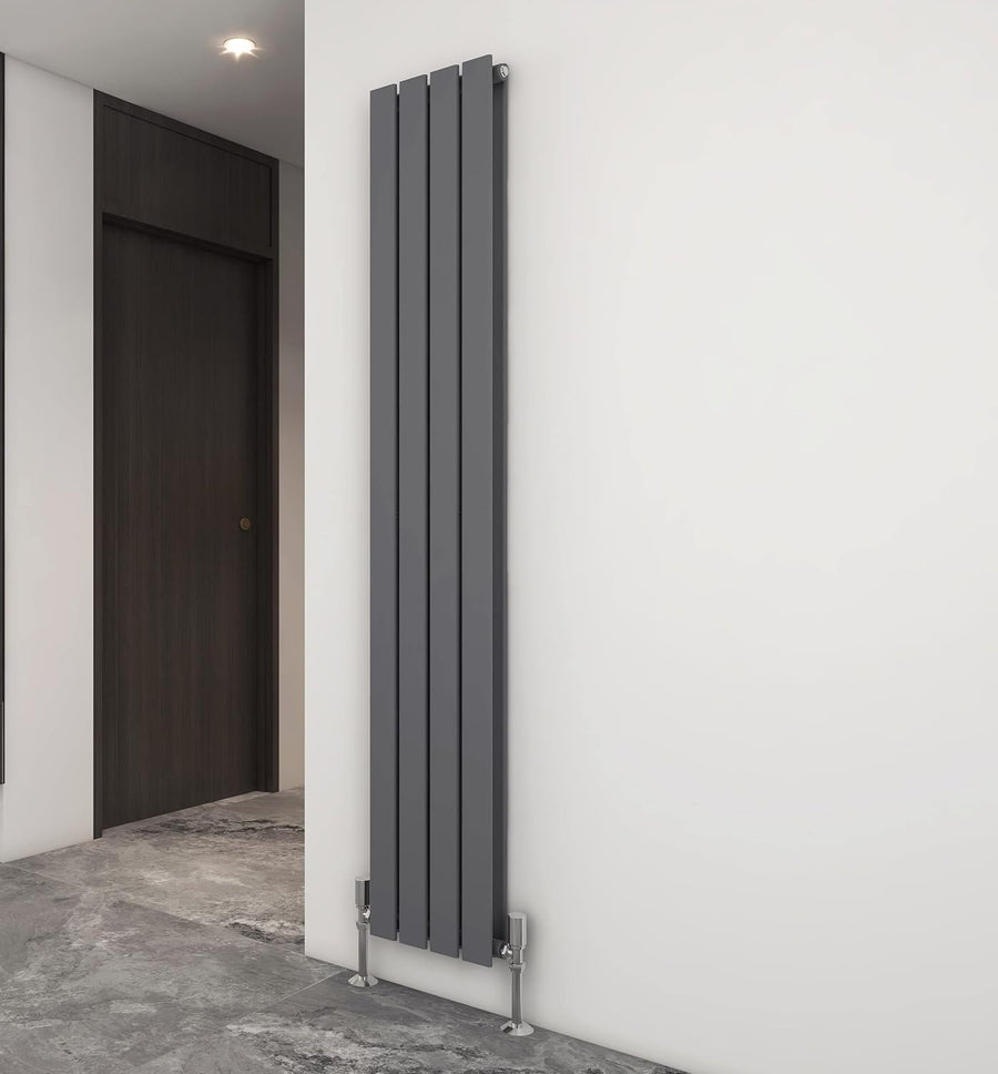 Modern Anthracite Flat Panel Radiator 1800x272mm Double Wall-Mount