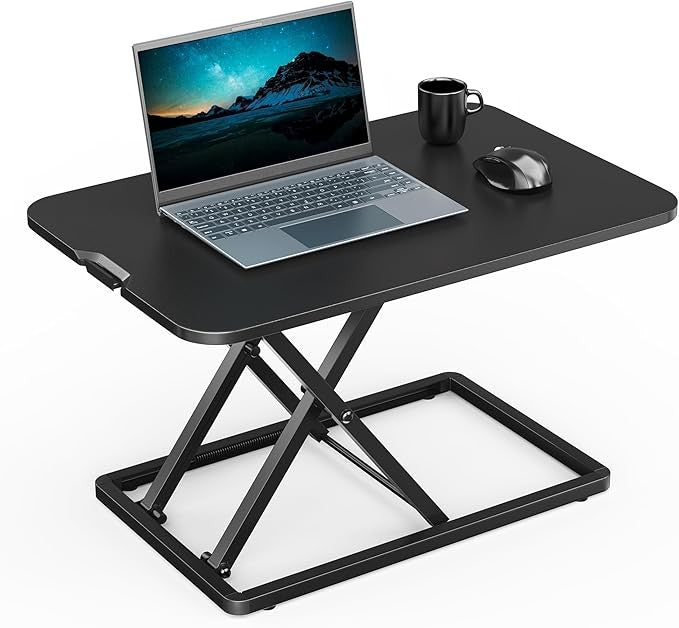 Sit Stand Desk Converter Height Adjustable X Frame Laptop Riser Home Office