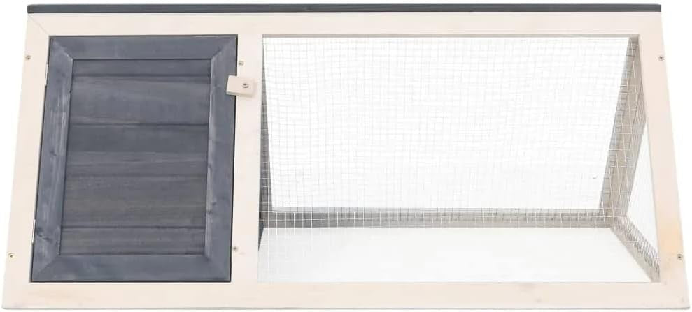 Outdoor Rabbit Hutch Triangle Wooden Small Animal Run Weather Resistant