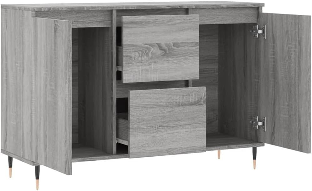 Modern Grey Sonoma Sideboard Storage Cabinet 104x35x70cm Dent Resistant