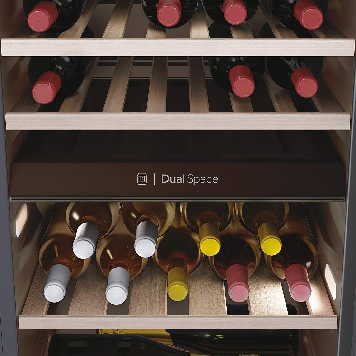 42 Bottle Wine Cooler Fridge Dual Zone Glass Door Digital Control Black