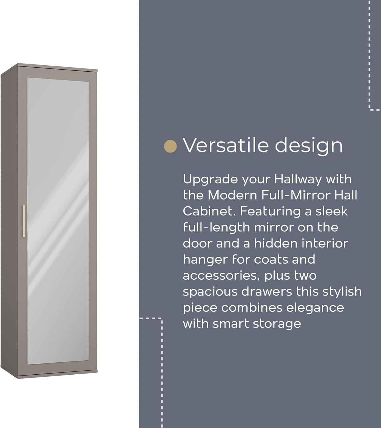 Modern Clay Wardrobe with Drawers, Hooks & Shoe Storage | Slim 180cm