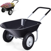 80L 2-Wheel Garden Wheelbarrow – Heavy Duty Steel Frame w/ 150kg Load Capacity