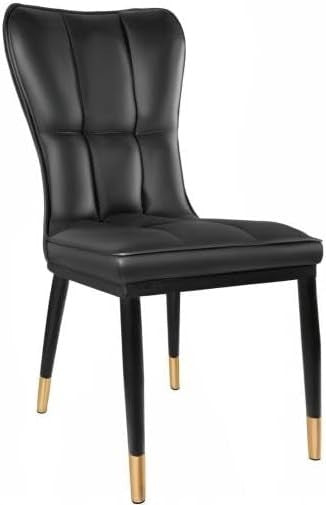 High Back Faux Leather Dining Chairs Set of 2 Modern Padded Accent Seats