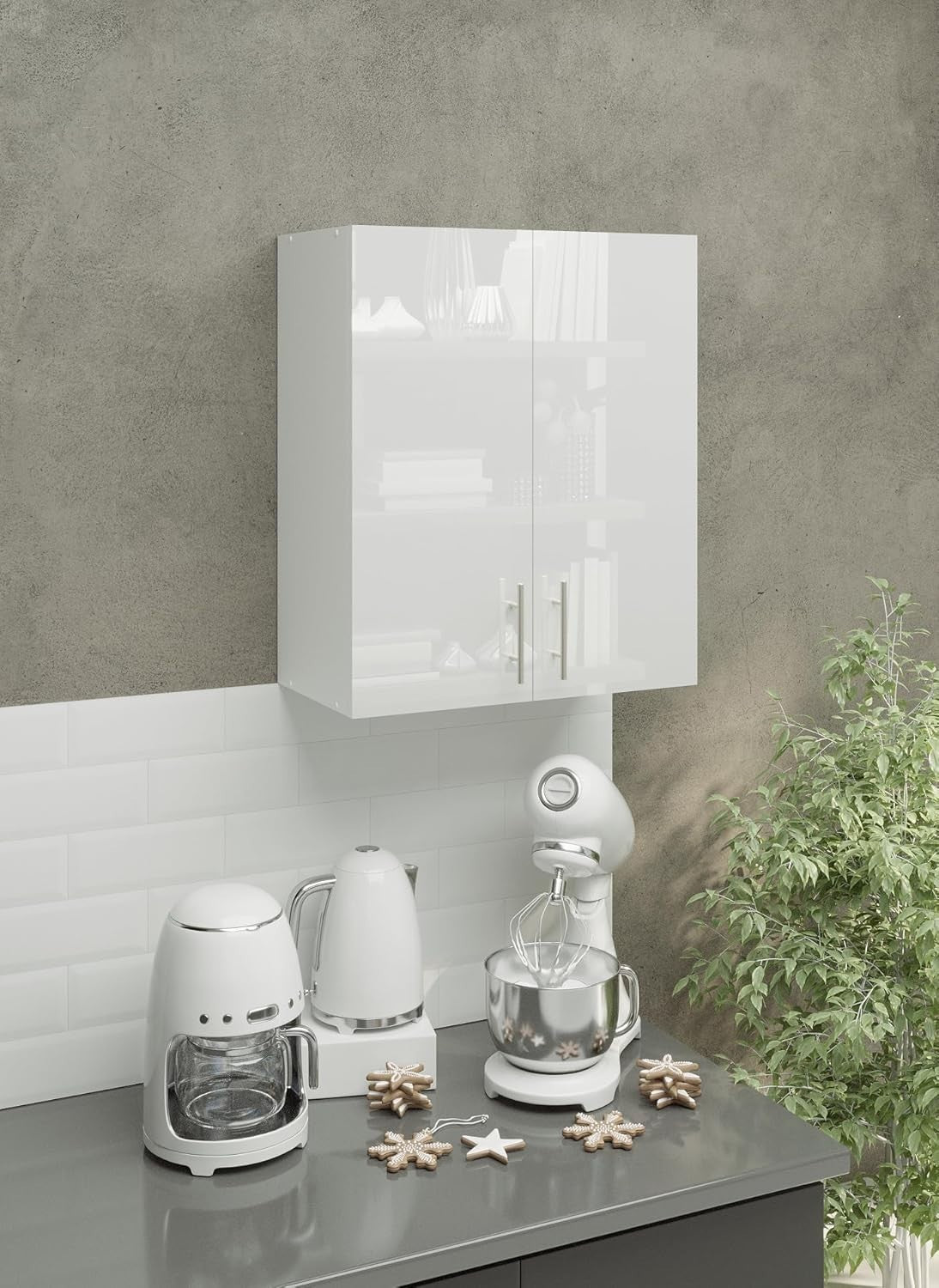 Space-Saving 60cm White Gloss Kitchen Wall Cabinet – Modern & Easy Install