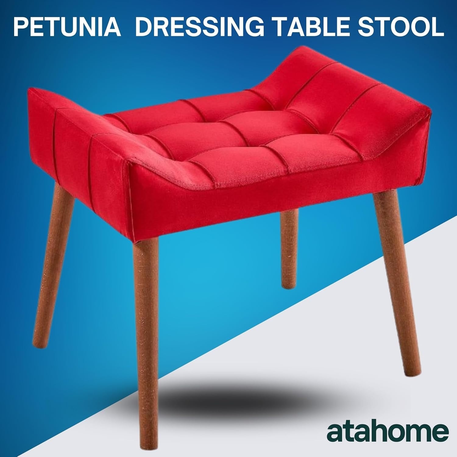 Red Padded Dressing Table Stool Modern Vanity Makeup Chair Bedroom
