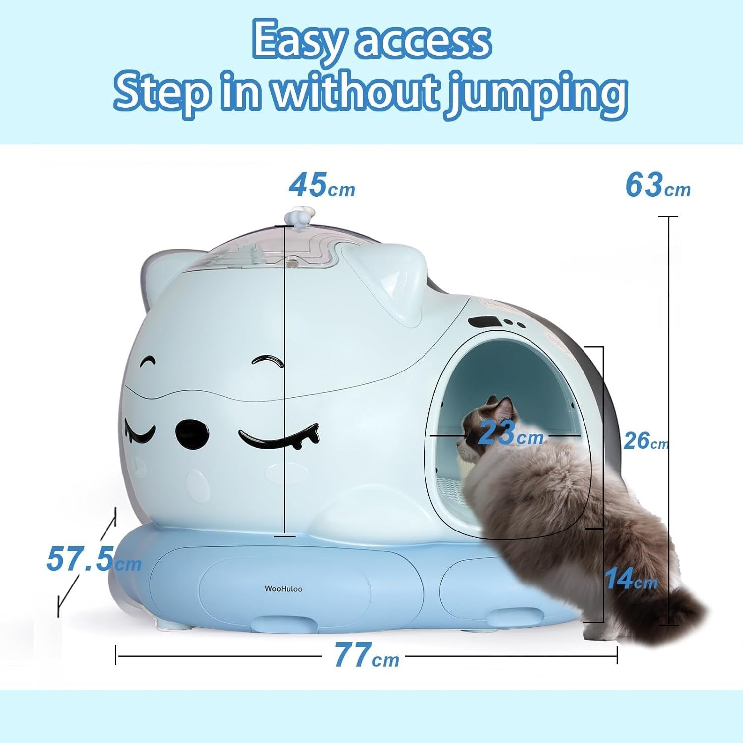 80L Self Cleaning Cat Litter Box APP Control XXL Multi Cat Toilet