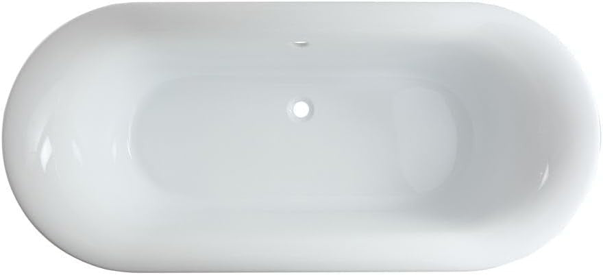 White Freestanding Roll Top Bath 1730x780mm Copper Ball Claw Feet