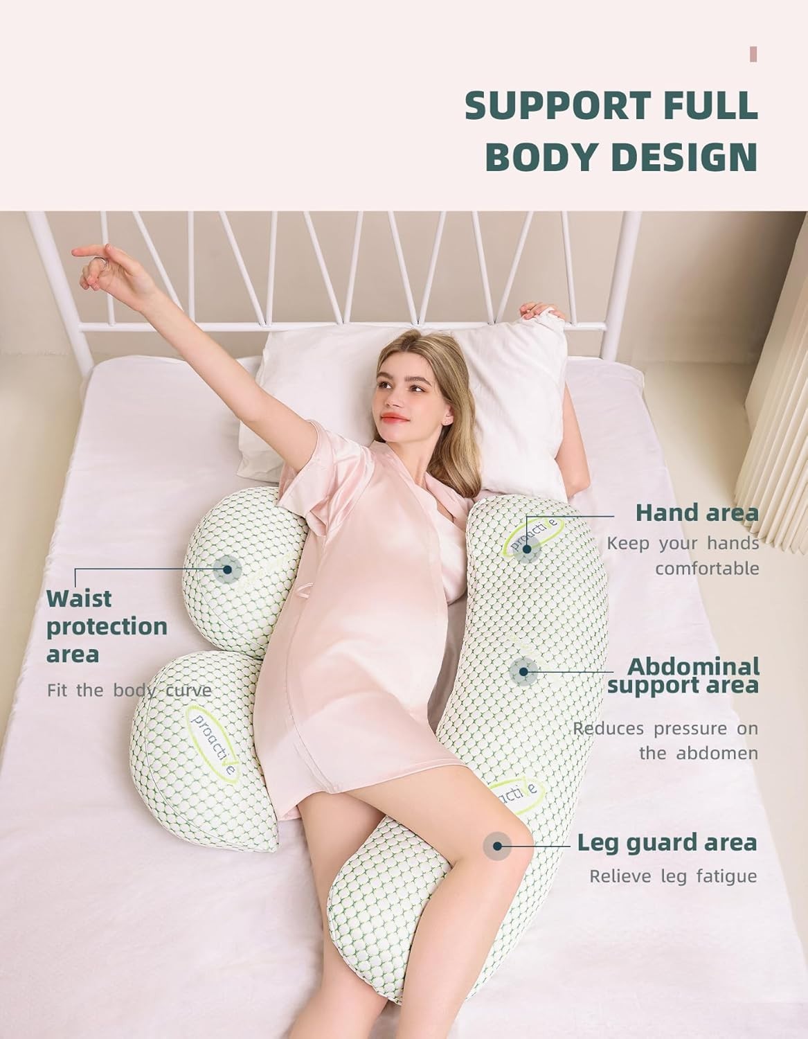 XXL U Shape Pregnancy Pillow Full Body Maternity & Nursing Support Cotton