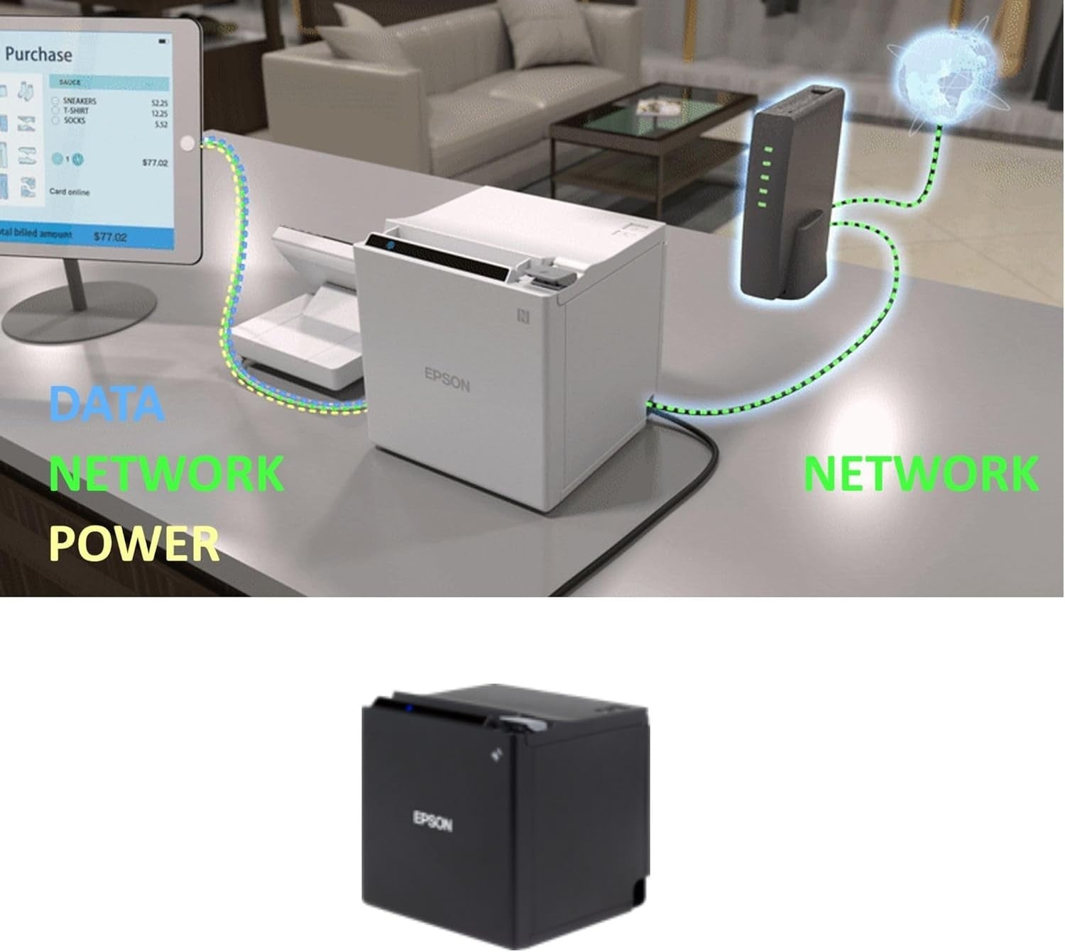 Compact A3 Wi-Fi Thermal Printer Auto Document Feeder Black