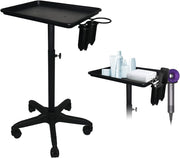 Adjustable Salon Tray Trolley Rolling Beauty Cart with Wheels Tool Stand