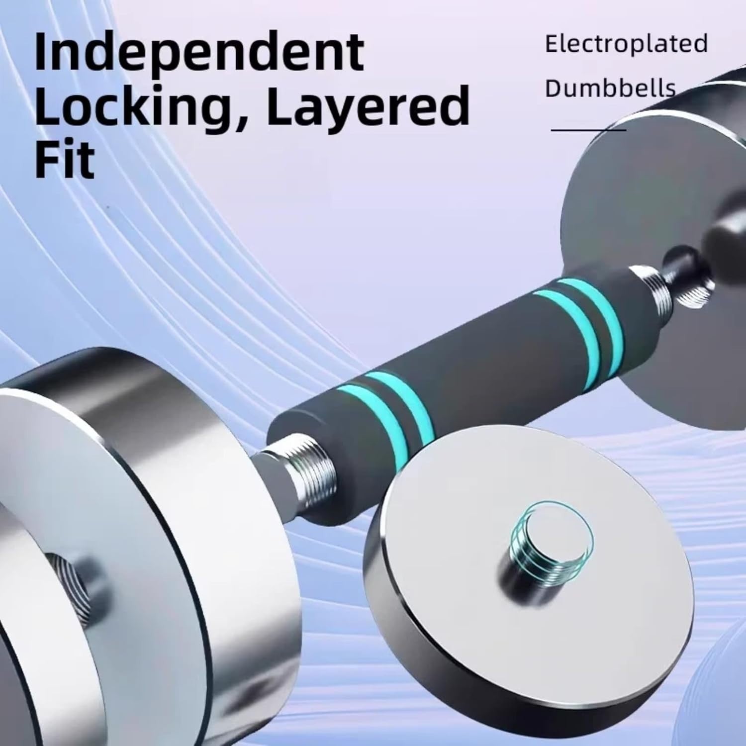 Ultracompact Adjustable Steel Dumbbells Pair Anti-Slip Chrome Home Gym