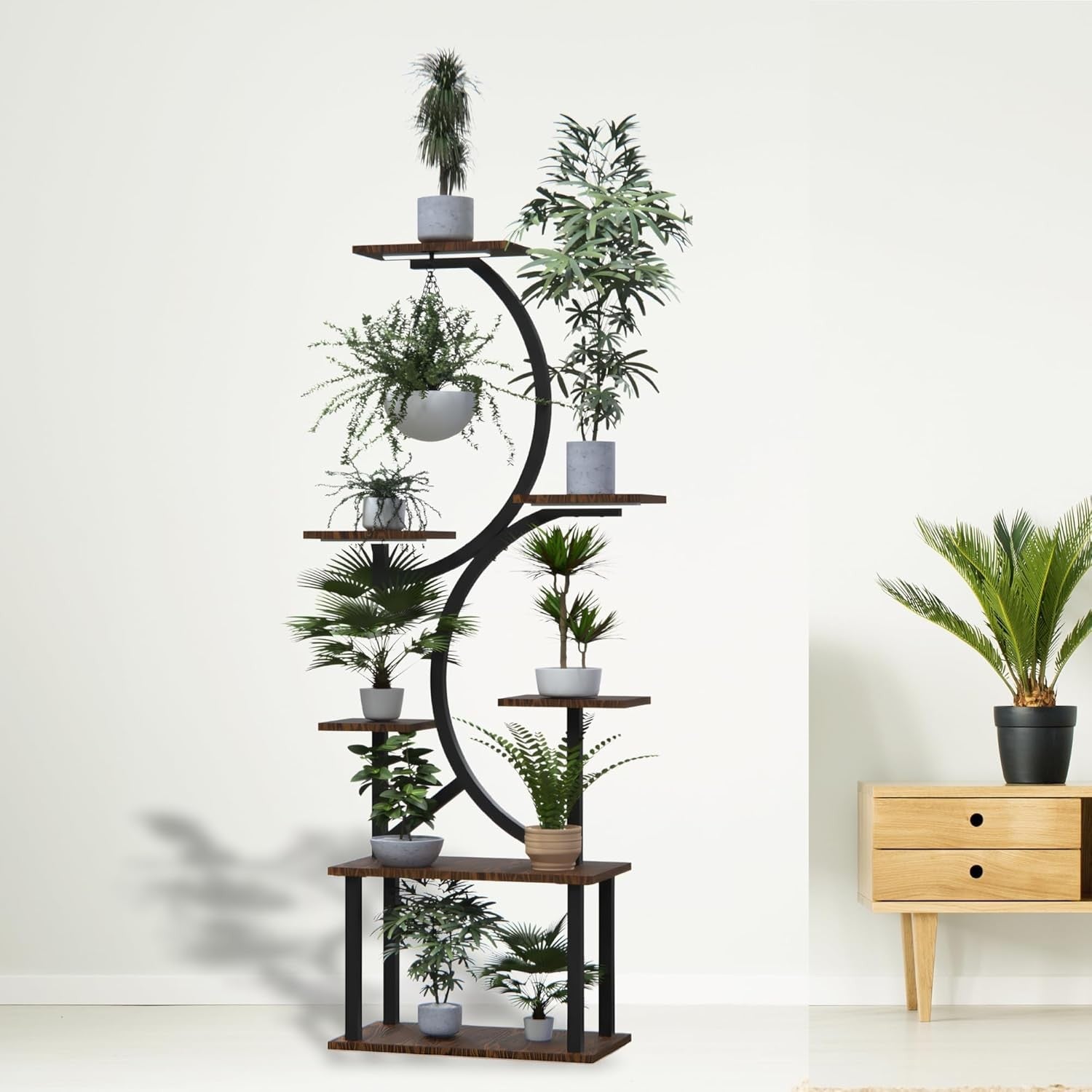 7 Tier Metal Plant Stand Grow Lights Indoor Tall Flower Shelf Display Rack