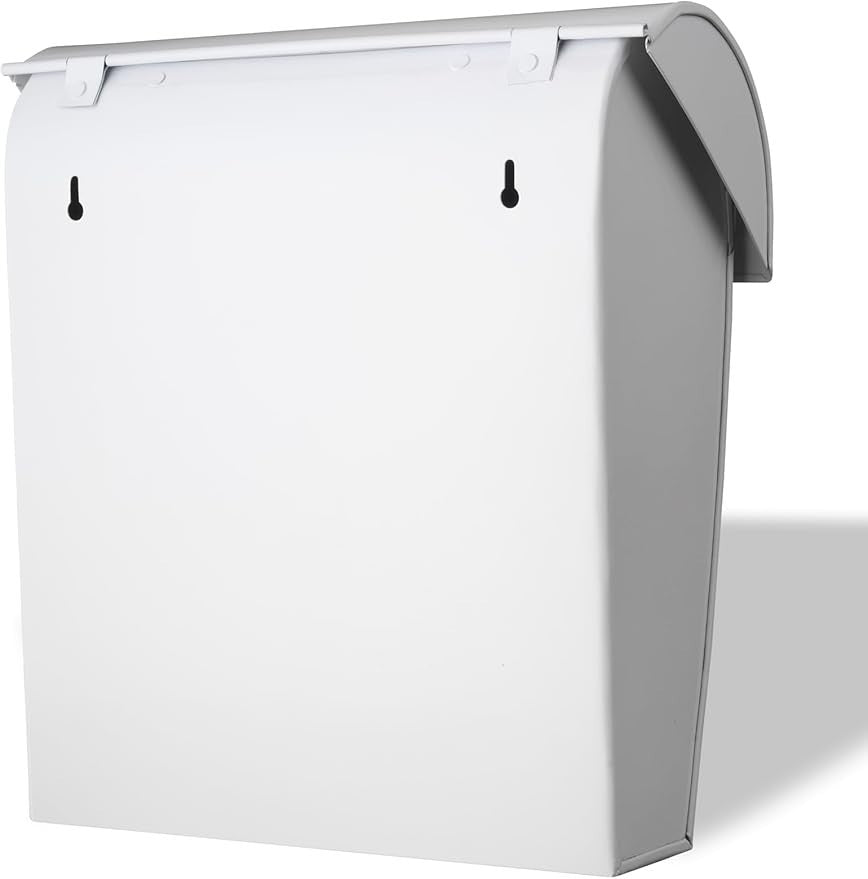Lockable Wall Mounted Mailbox White | Weatherproof Post Box | Secure & Stylish