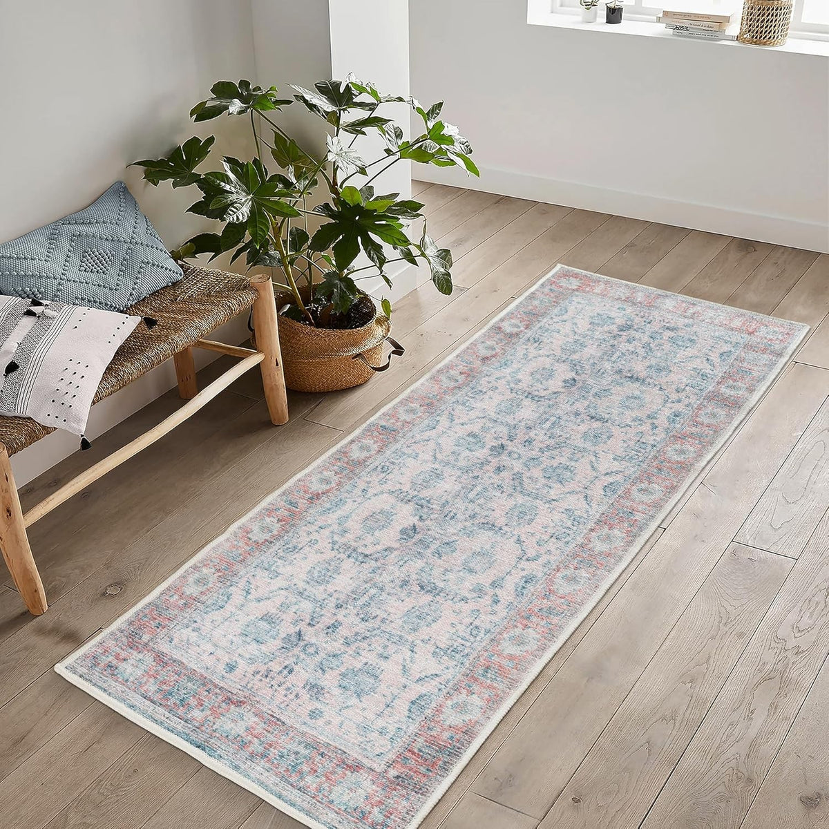 Washable Runner Rug 80x150cm Non-Slip Soft Hallway Bedroom Kitchen Mat