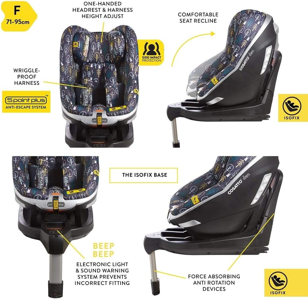 i-Size 0+/1 ISOFIX Rotating Car Seat Newborn to Toddler Forward Rear