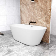 1700x800mm Modern Freestanding Double Ended Bath Tub White Gloss Acrylic Spa