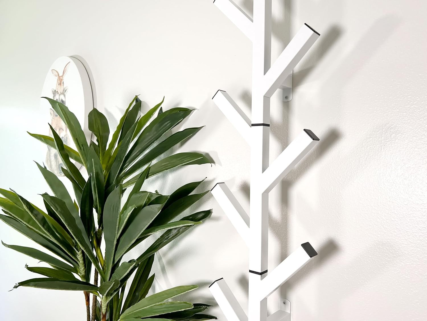 Modern Wall Mounted Coat Rack White – Space Saving Stylish Hat Hanger Organizer