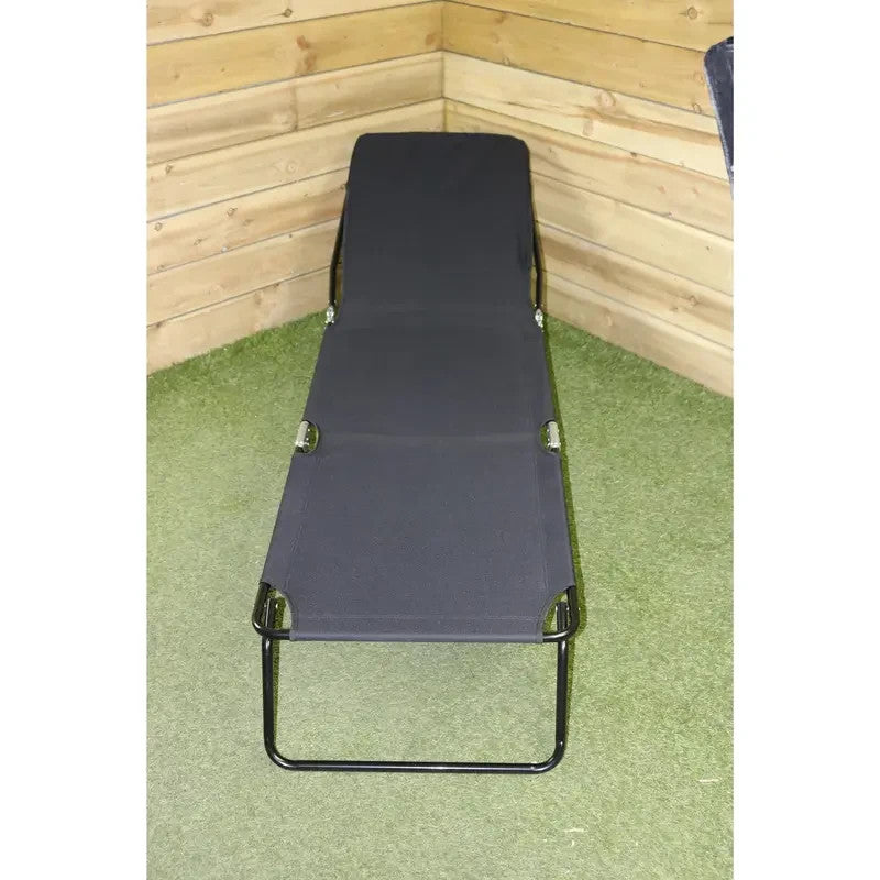 Reclining Garden Sun Lounger Chair – Folding Outdoor Patio Bed 120kg