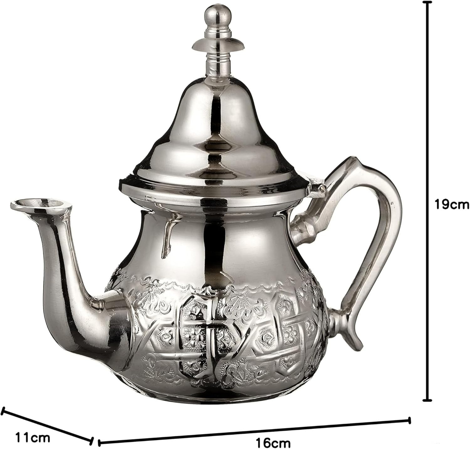Moroccan Silver Teapot 350ml Handmade Engraved Mint Tea Pot Filter