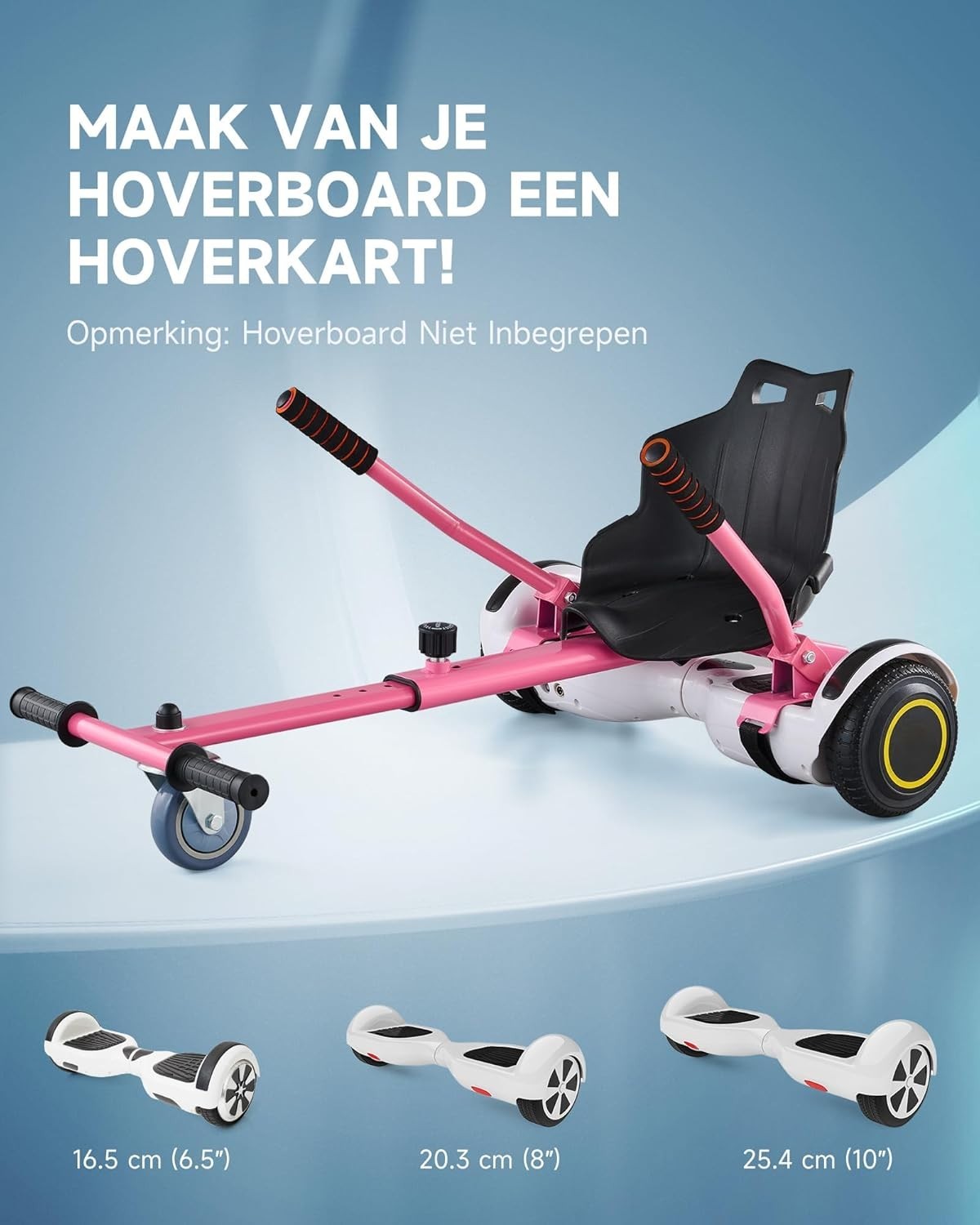 Hoverkart Attachment Seat for 6.5 8 10 Inch Hoverboard Adjustable Pink