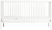 Space Saving Baby Wooden Cot Bed Adjustable Height Toddler Bed White