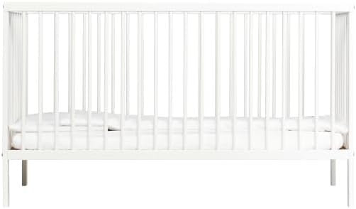 Space Saving Baby Wooden Cot Bed Adjustable Height Toddler Bed White