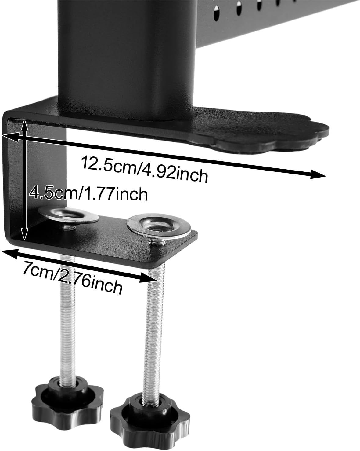 Clamp-On Desk Pegboard Shelf 2-Tier Desktop Organizer Privacy Panel Black