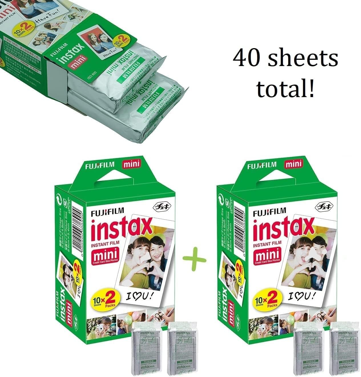 Instant Camera Bundle Mint Green 40 Film Case Album Accessories Set
