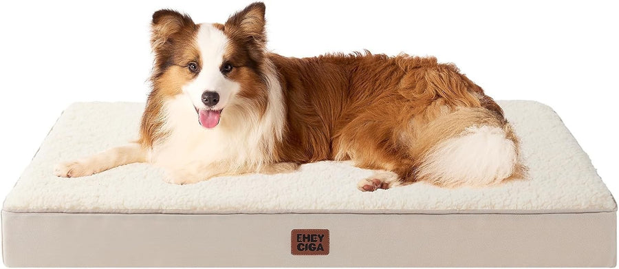 Orthopedic XL Dog Bed 112x81x9cm Washable Cover Non Slip Camel