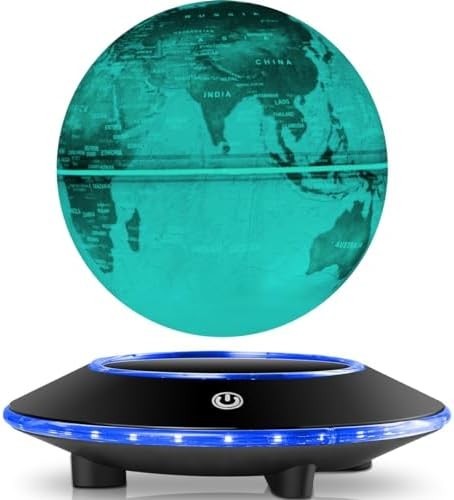 Levitating Globe 7 Colors, Magnetic Floating 6" Rotating World Map Lamp