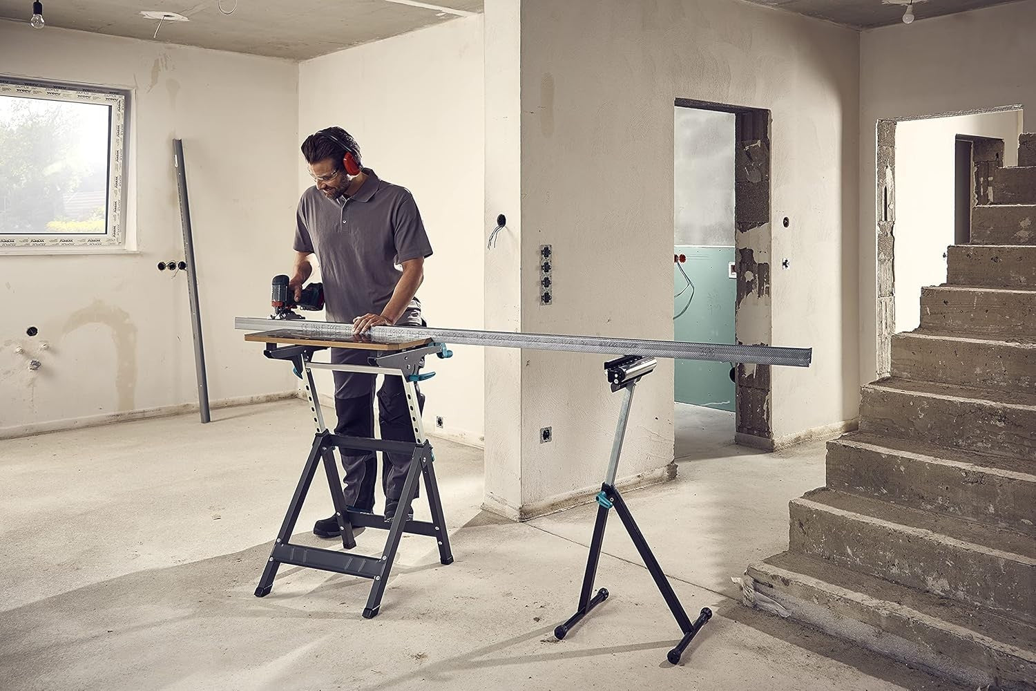 Height Adjustable Clamping & Machine Table 125kg Load Swivel Top Foldable