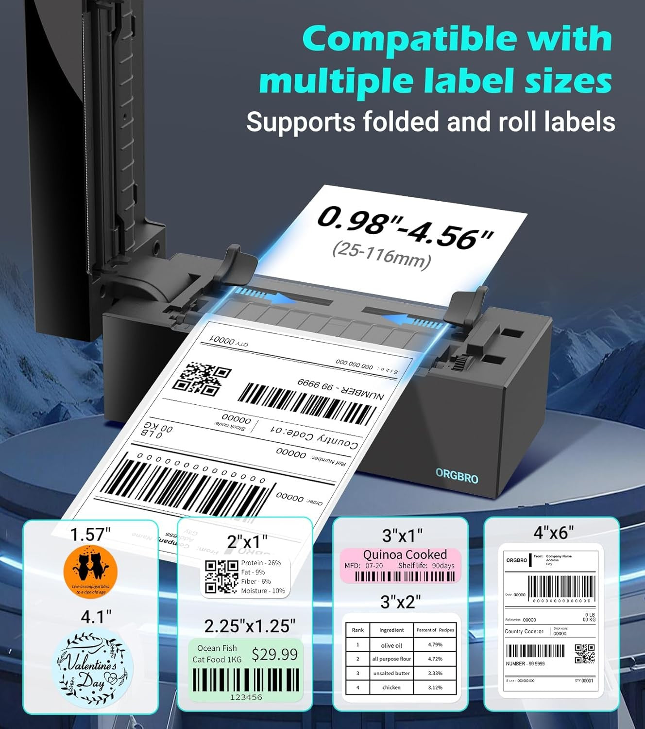 4x6 Bluetooth Thermal Shipping Label Black