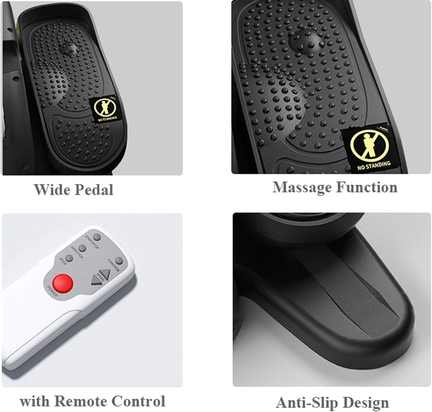 Under Desk Electric Elliptical Pedal Exerciser Quiet Remote Seated Rehab Trainer