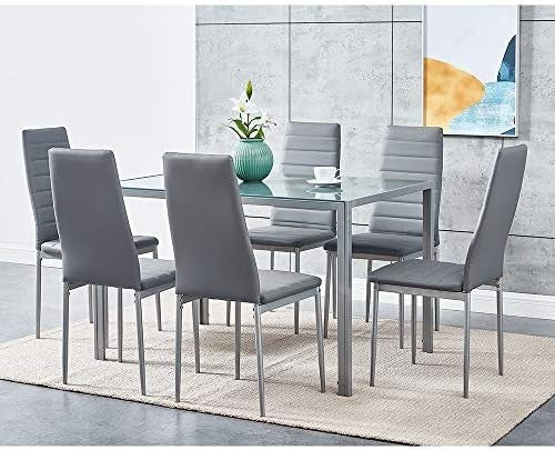 Round Glass Dining Table 90cm Black Tempered Metal Legs Modern