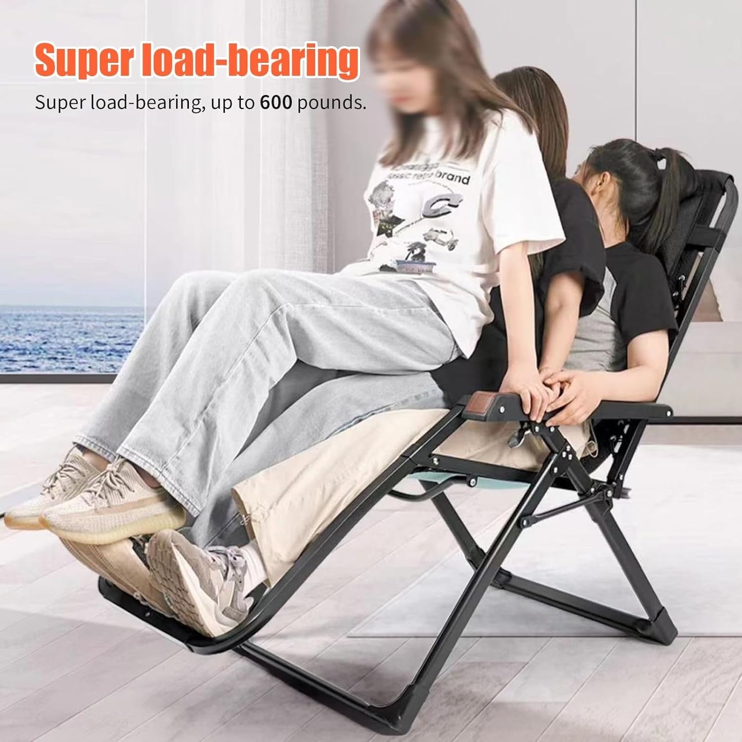 Zero Gravity Outdoor Recliner Chair - Adjustable Headrest, Heavy Duty Patio