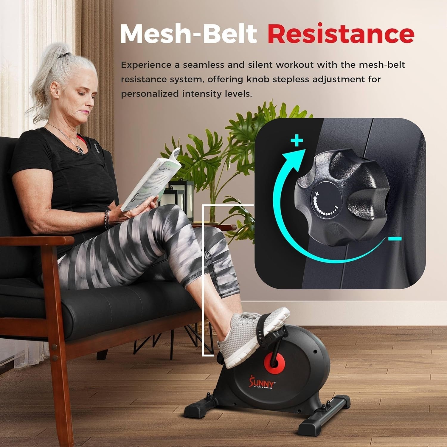 Under Desk Exercise Bike Pedal Trainer for Arms & Legs LCD Quiet