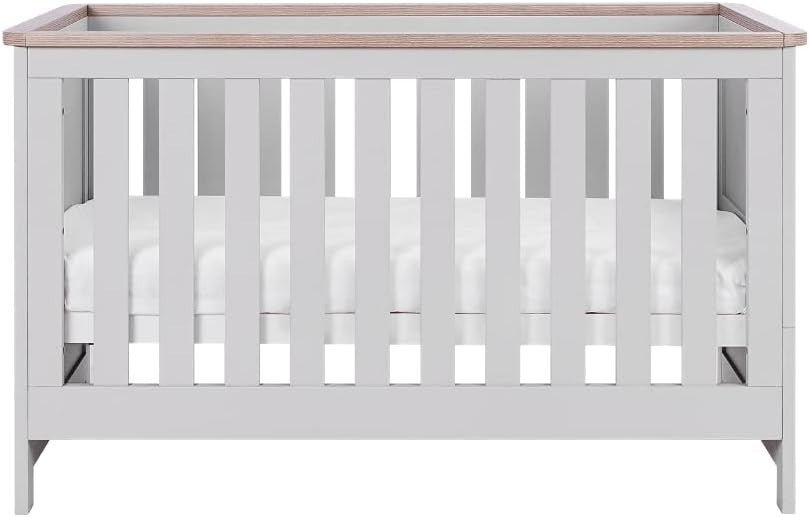 3in1 Baby Cot Bed Convertible Toddler Day Bed Adjustable Height Oak Grey 140x70