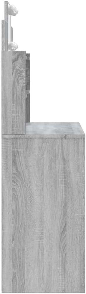 Grey Sonoma Dressing Table Vanity Set w/ LED Light Mirror & Storage Drawers