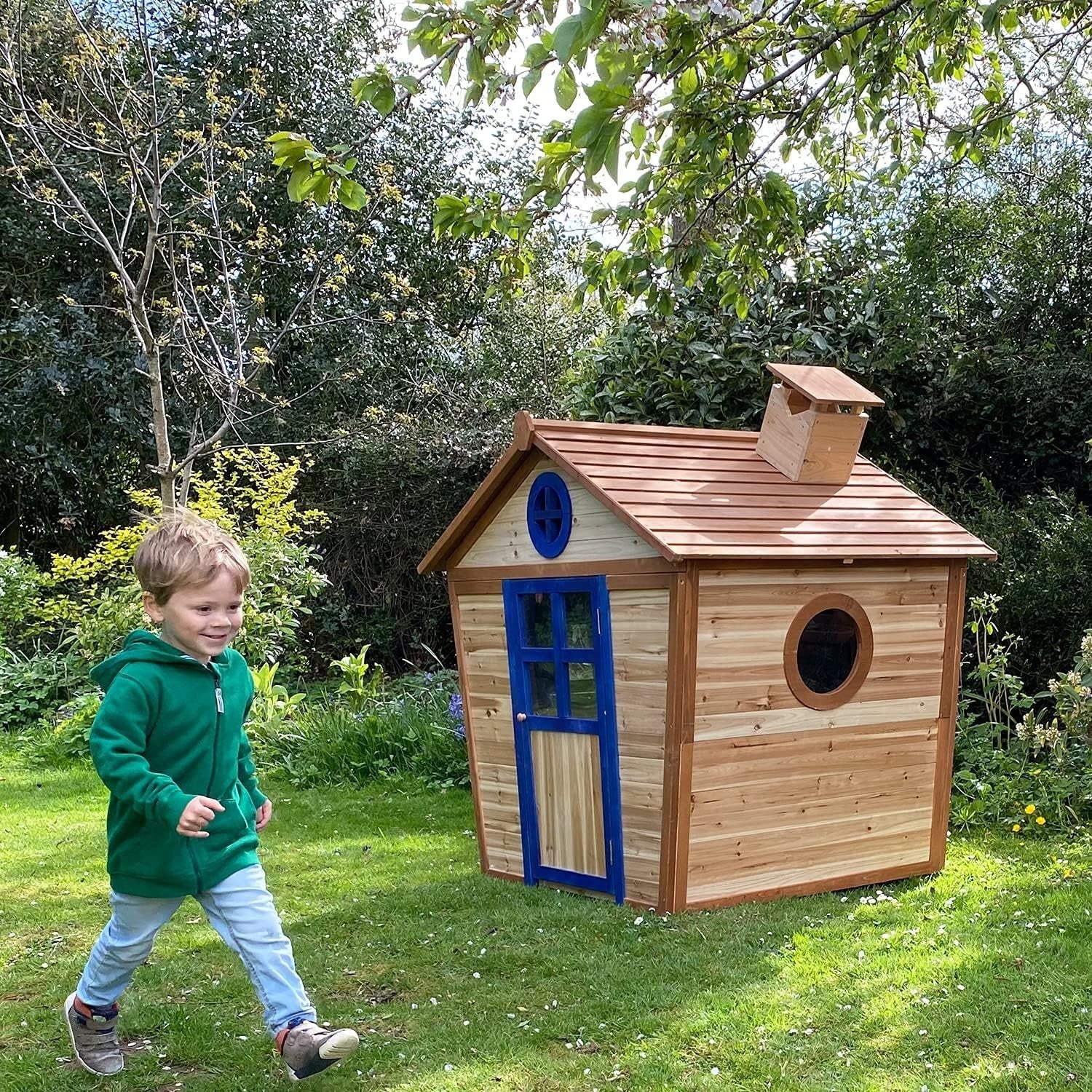 Wooden Kids Playhouse Outdoor Garden Lodge Wendy House Small