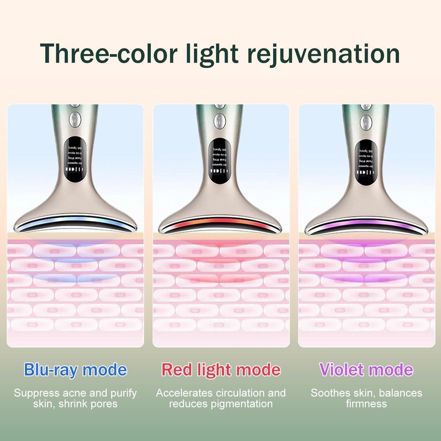 EMS Facial Massager Face Lifting Microcurrent LED Heat Sculpting