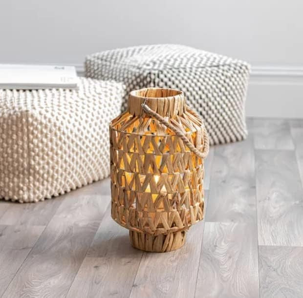 Wicker Willow Candle Lantern Basket Natural Rattan Home Decor
