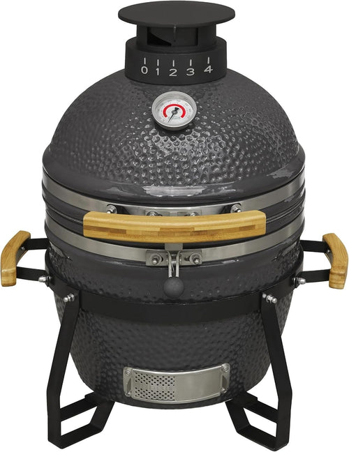 16" Ceramic Kamado BBQ Grill Smoker Oven | Charcoal Outdoor Cooker, Temp Control