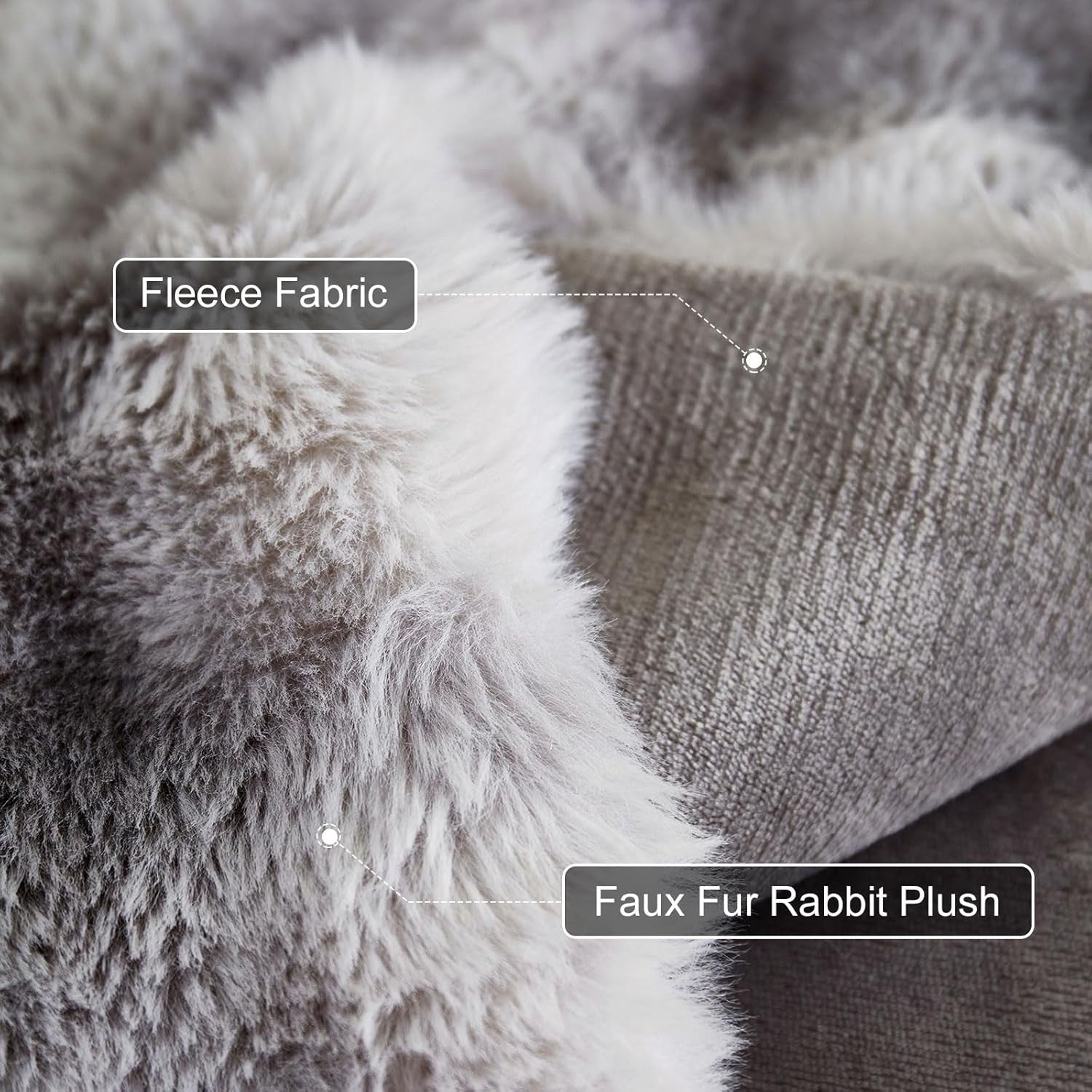 Luxury Thick Plush Fleece Throw Blanket Soft Warm Sofa Bed Tie Dye Grey 100x160c