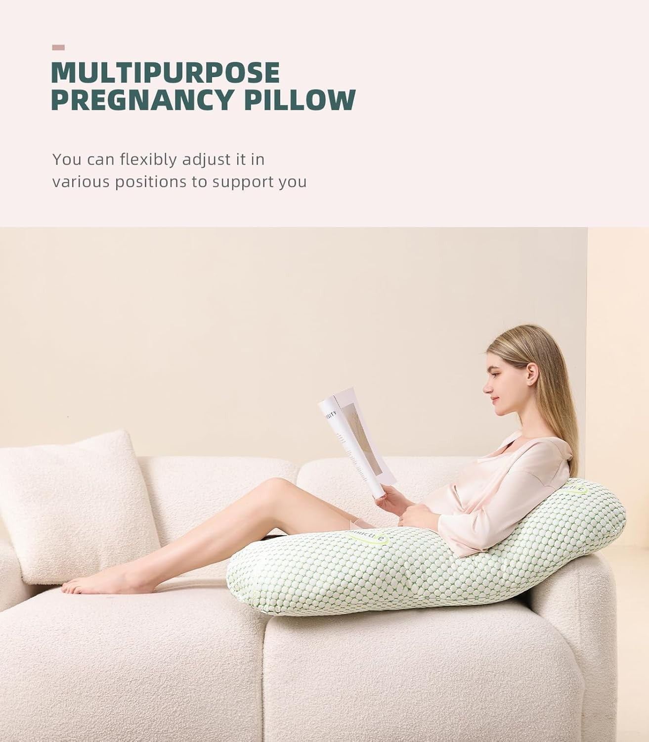 XXL U Shape Pregnancy Pillow Full Body Maternity & Nursing Support Cotton
