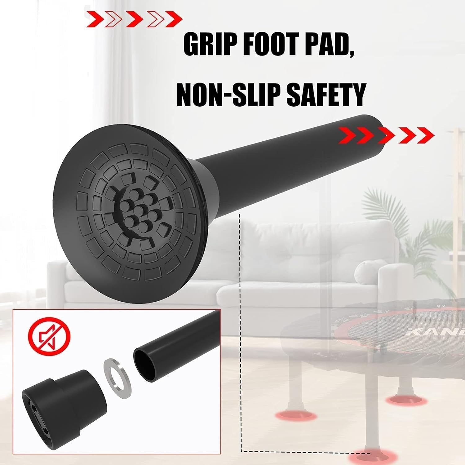 48in Folding Fitness Rebounder Trampoline Handle Indoor Workout 150kg