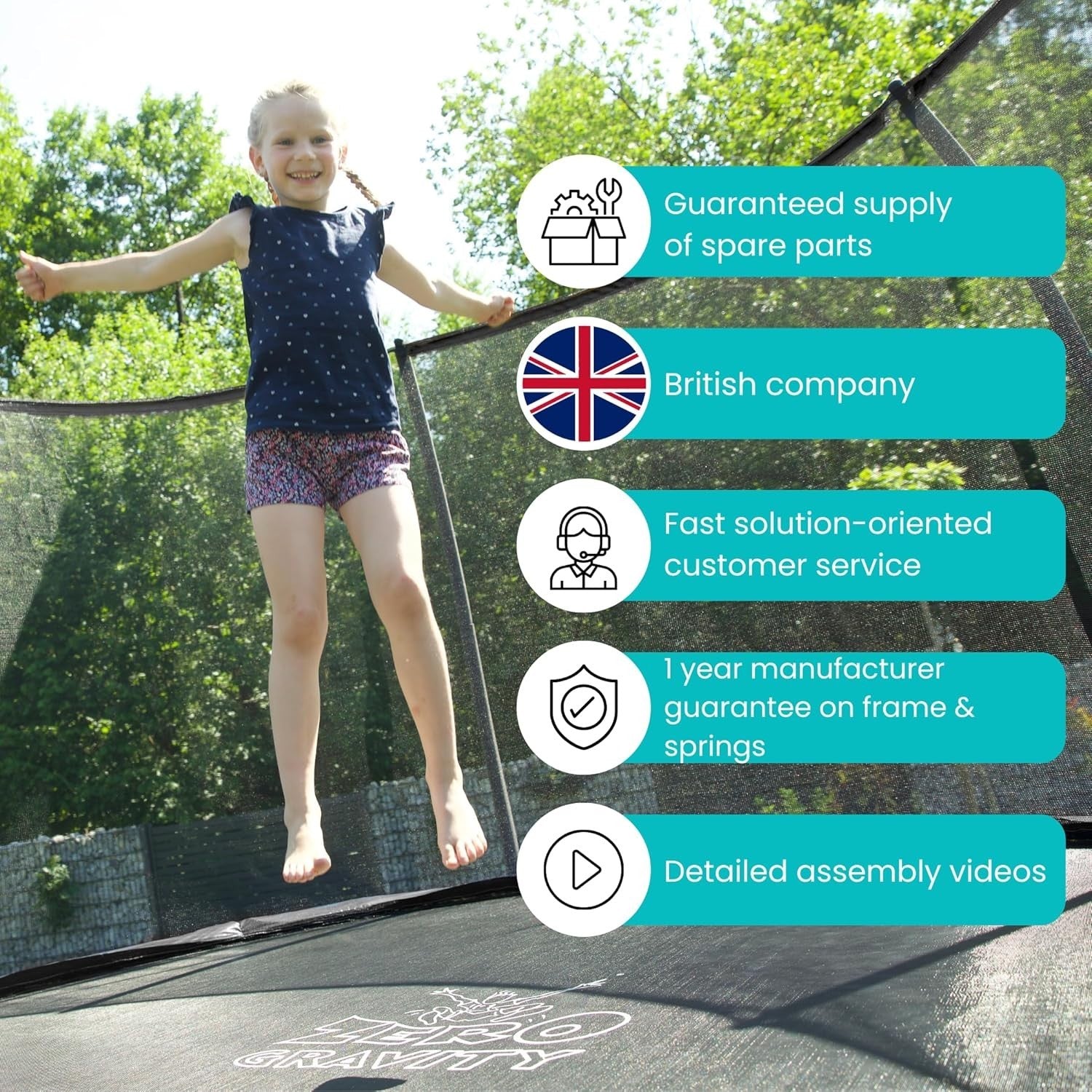 12FT Garden Trampoline Safety Enclosure Ladder PVC Padding Heavy Duty